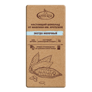 Шоколад настоящий экстрамолочный от КФ им. Крупской, 85гр.