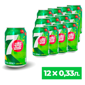 Напиток безалкогольный газированный, т.м. Севен Ап (7UP), вкус Лимон-Лайм,  330мл