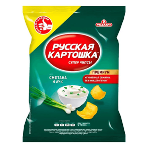 886 Русская картошка Сметана и лук 80 г/16п