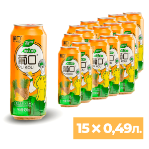 Напиток сокосодержащий, негазированный, вкус Ананас, т.м. Пукоу (Pukou), 490 мл